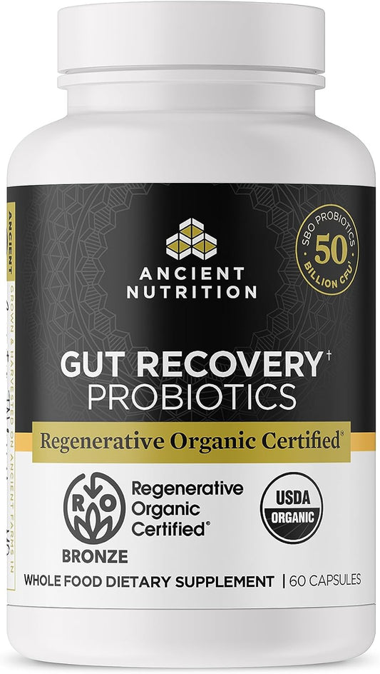 Ancient Nutrition Probiótico Recuperación Intestinal, 50.000 millones de UFC, 60 Cápsulas
