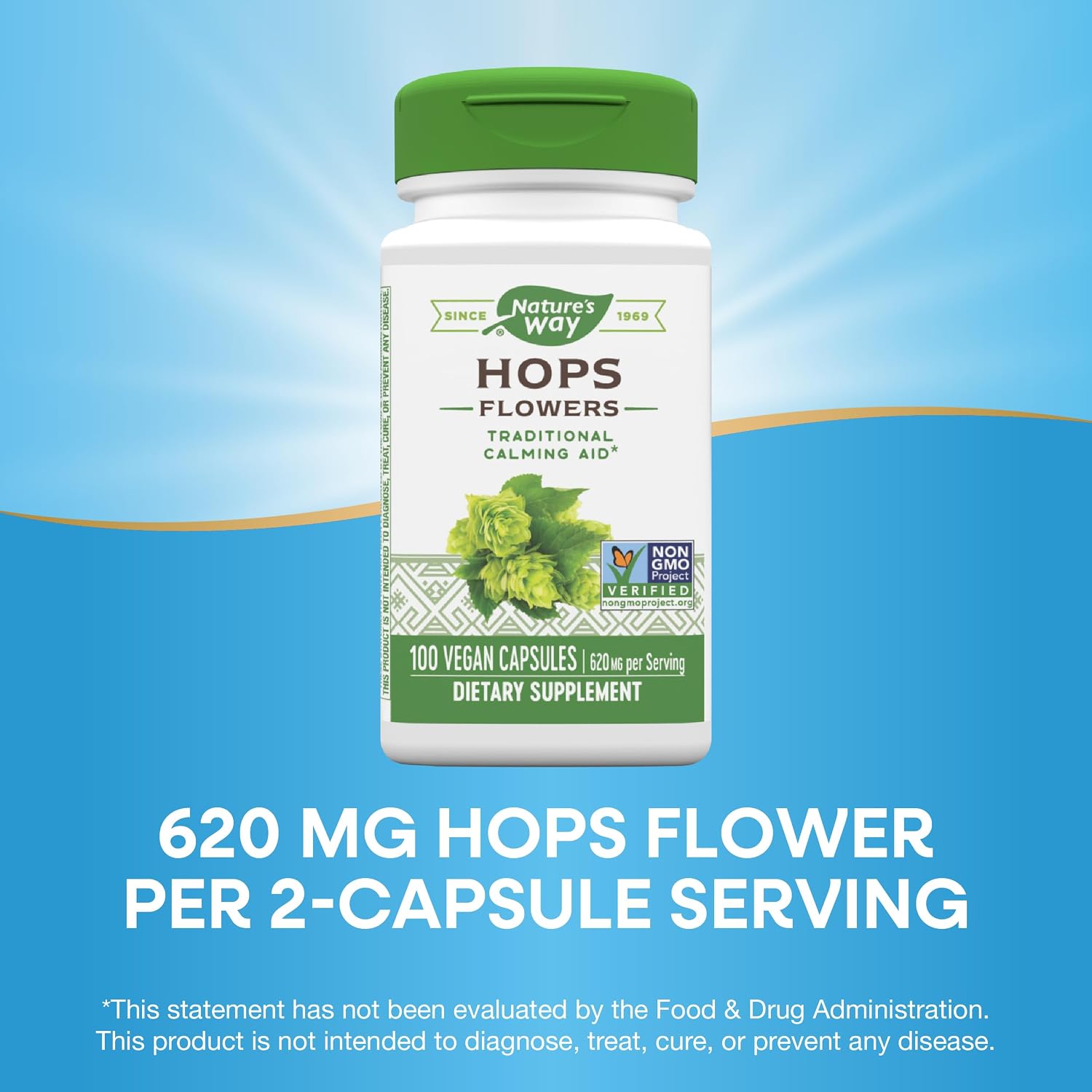 Nature's Way Flores de Lúpulo 620 mg - 100 Cápsulas