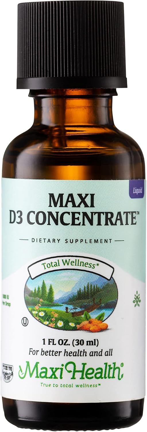 Vitamina D3 Concentrado - 1000 UI por gota - Complemento alimenticio - 30 ml (1 fl oz) - Maxi Health
