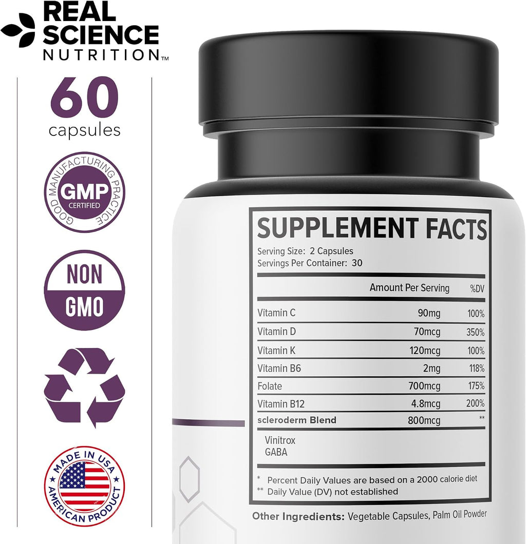 Real Science Nutrition ScleroEase - Complejo de vitaminas y minerales para apoyo en esclerodermia
