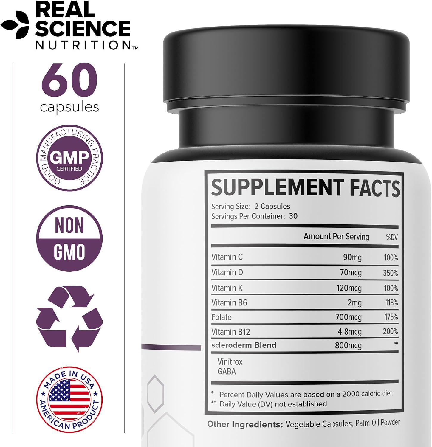 Real Science Nutrition ScleroEase - Complejo de vitaminas y minerales para apoyo en esclerodermia