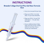 Breeder's Edge Oral Cal Plus Gel, 15 ml - Suplemento de calcio en gel para perros y gatos durante el parto