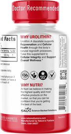 Nutri Urolithin A Suplemento 500mg - Potente Antioxidante - 30 Cápsulas Veganas