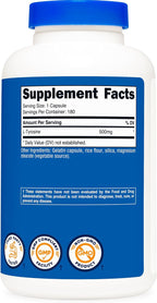 Nutricost L-Tirosina 500mg, 180 Cápsulas (3 Botellas)