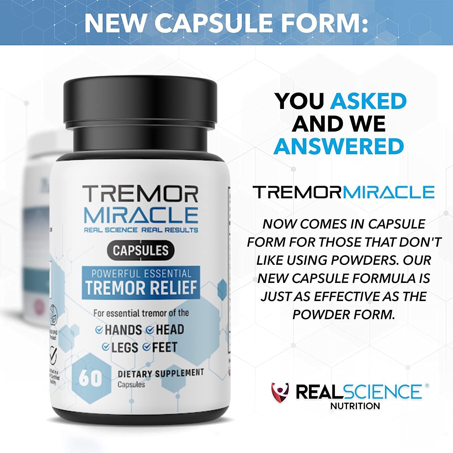 Real Science Tremor Miracle Cápsulas – Suplemento para Temblores