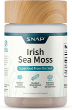 Snap Supplements Irish Sea Moss con Bladderwrack, Burdock Root y Yodo – 60 Cápsulas Veganas