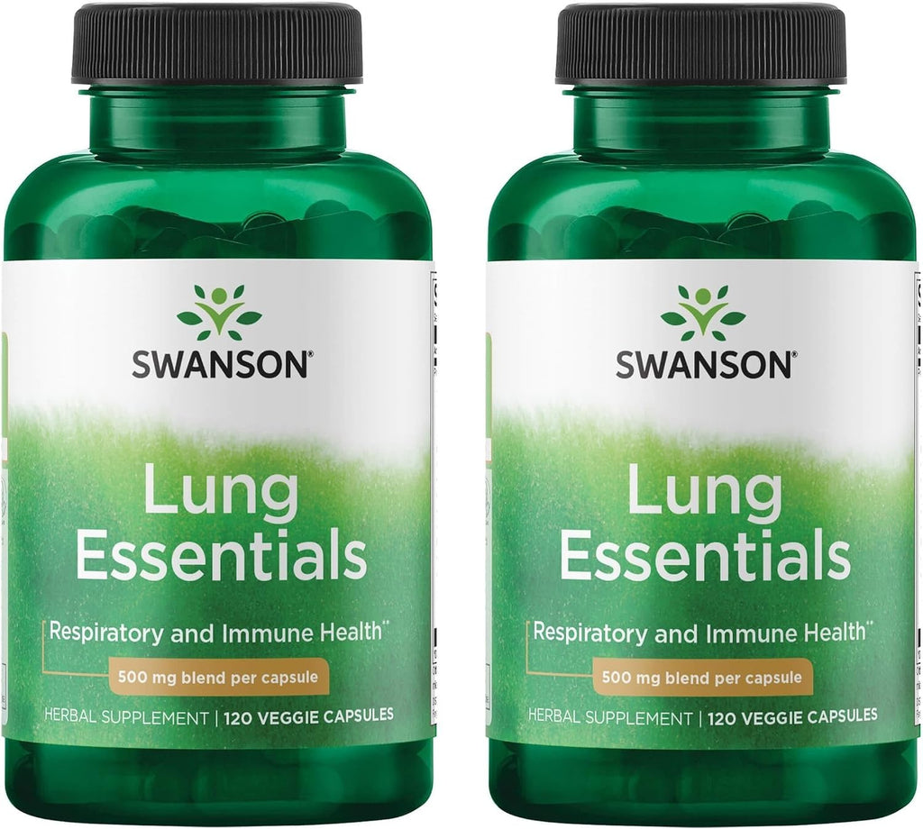 Swanson Lung Essentials 500 mg - 120 Cápsulas Veganas (Pack de 4)