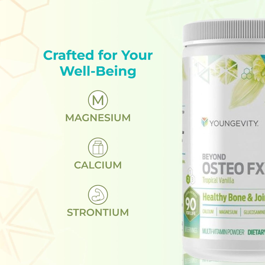 Youngevity Beyond Osteo FX - Polvo Multivitamínico Sabor Tropical Vanilla 30 Raciones