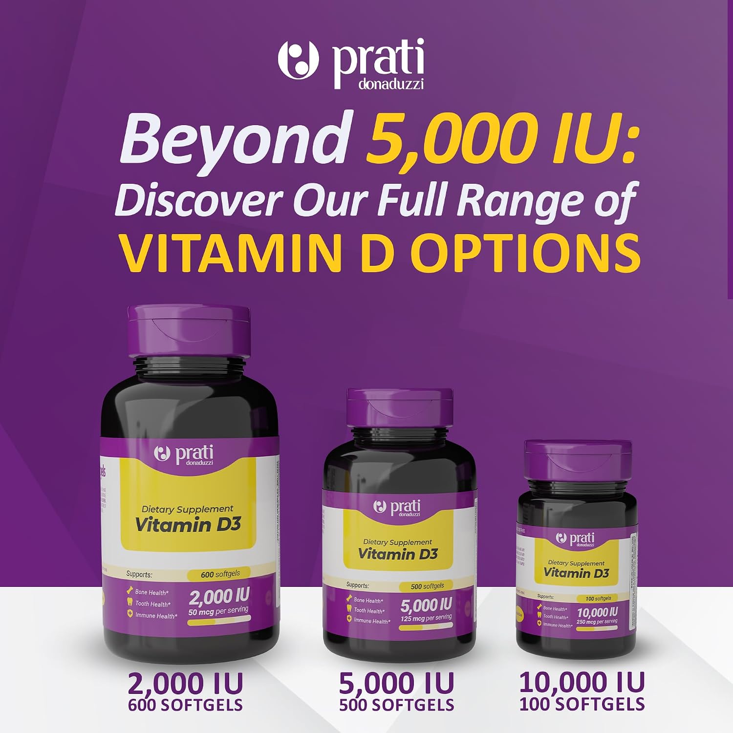 Prati Donaduzzi Vitamina D3 5,000 UI (125 mcg) Softgels - 500 Cápsulas