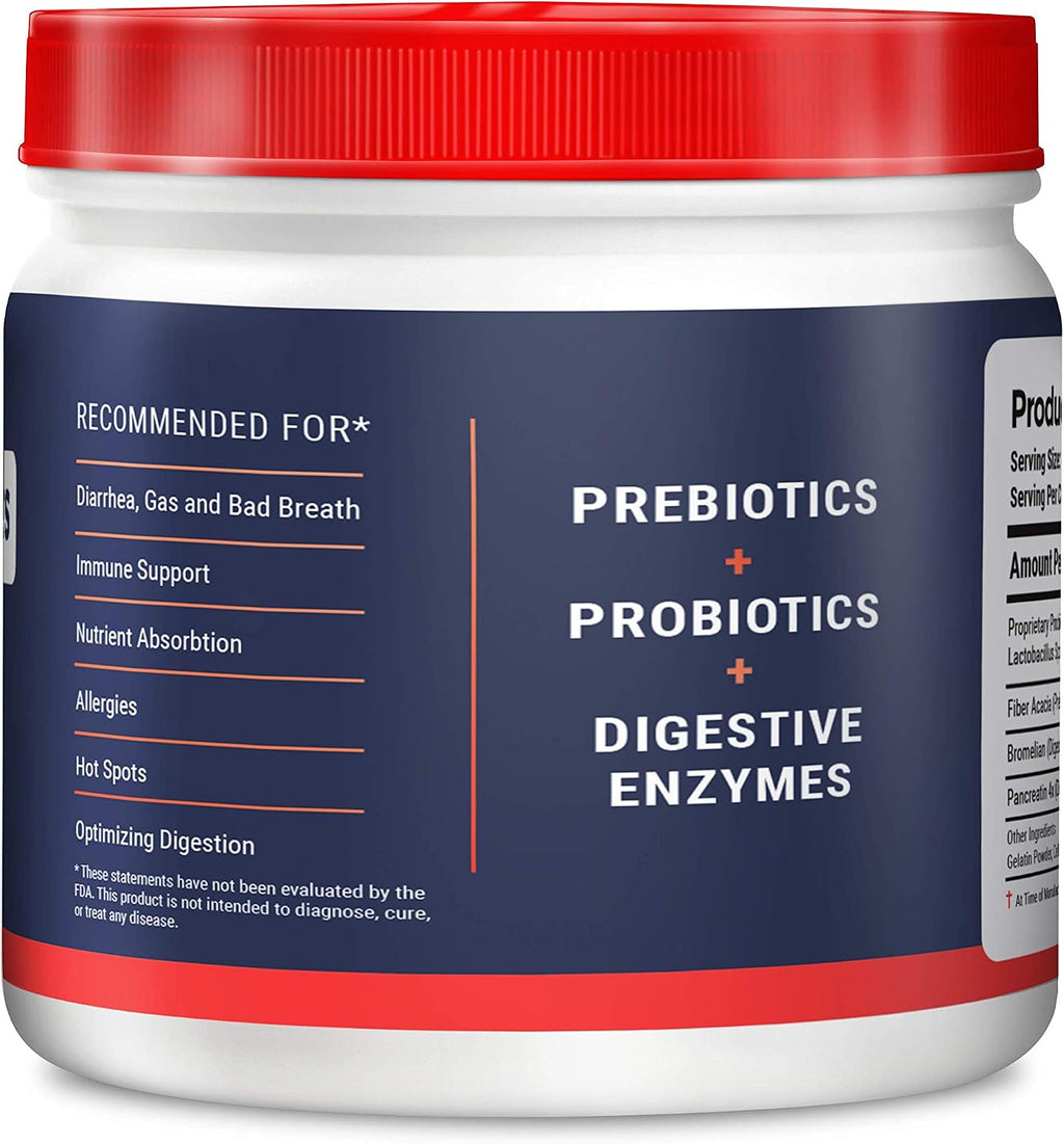 Geneflora Probiotics for Dogs, Digestive Enzymes & Prebiotics, 3.2 oz (Powder)