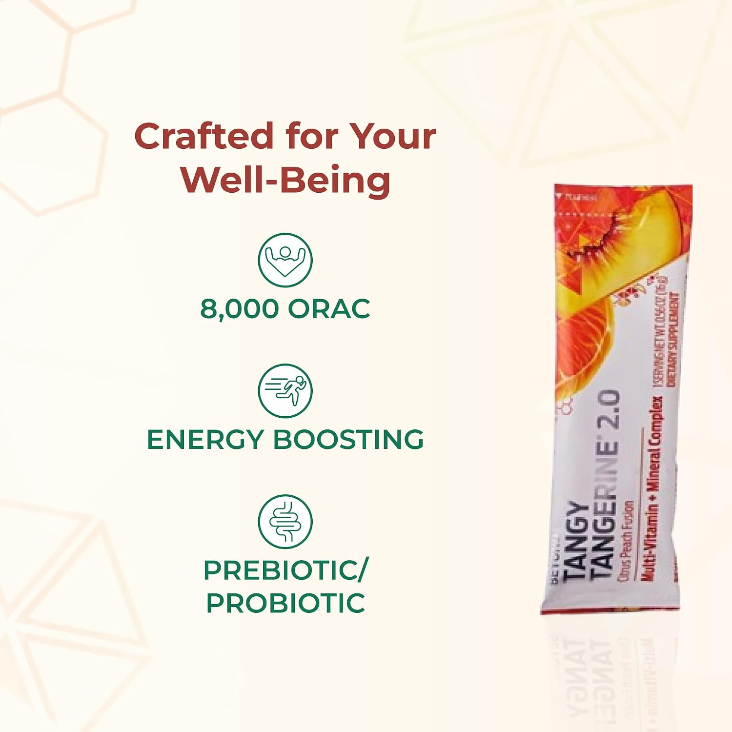 Beyond Tangy Tangerine 2.0 Sobres con Infusión Cítrica de Durazno (30 Sobres)