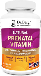 Dr. Berg Vitaminas Prenatales Naturales para Mujeres - con Folato, Vitaminas, Minerales, Omega y 11 Superalimentos - 60 Cápsulas