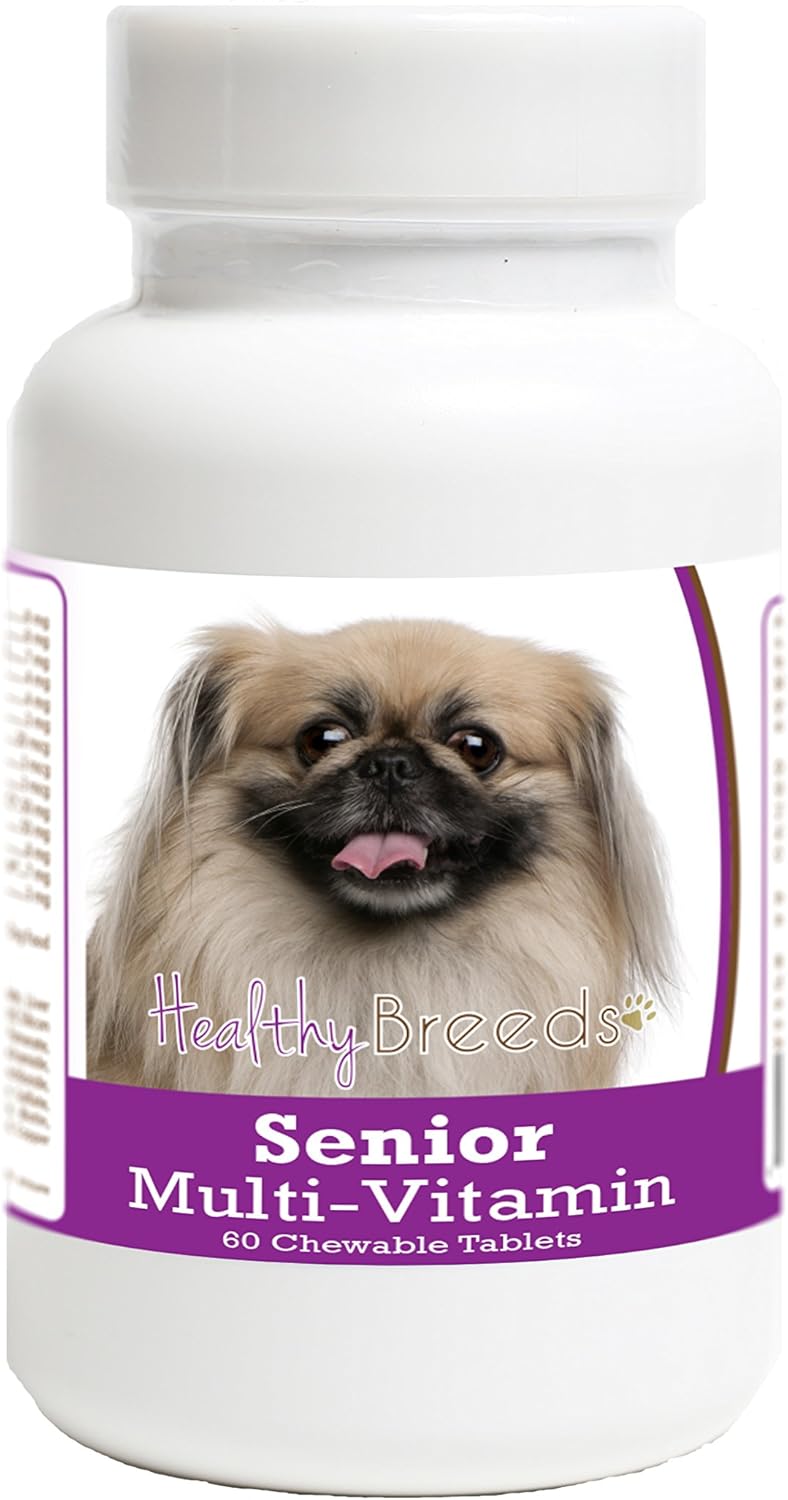 Healthy Breeds Multivitamínico Senior para Perros Pekingese, 60 Comprimidos