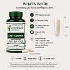 Green Organic Supplements Cyst, Breast Cyst, 90 VCaps, High Absorbable, Non-GMO, Gluten-Free (Pack of 2)