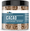 Earthborn Elements Cacao en Cápsulas (200 Cápsulas), Puro y Sin Diluir, Sin Aditivos