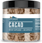 Earthborn Elements Cacao en Cápsulas (200 Cápsulas), Puro y Sin Diluir, Sin Aditivos