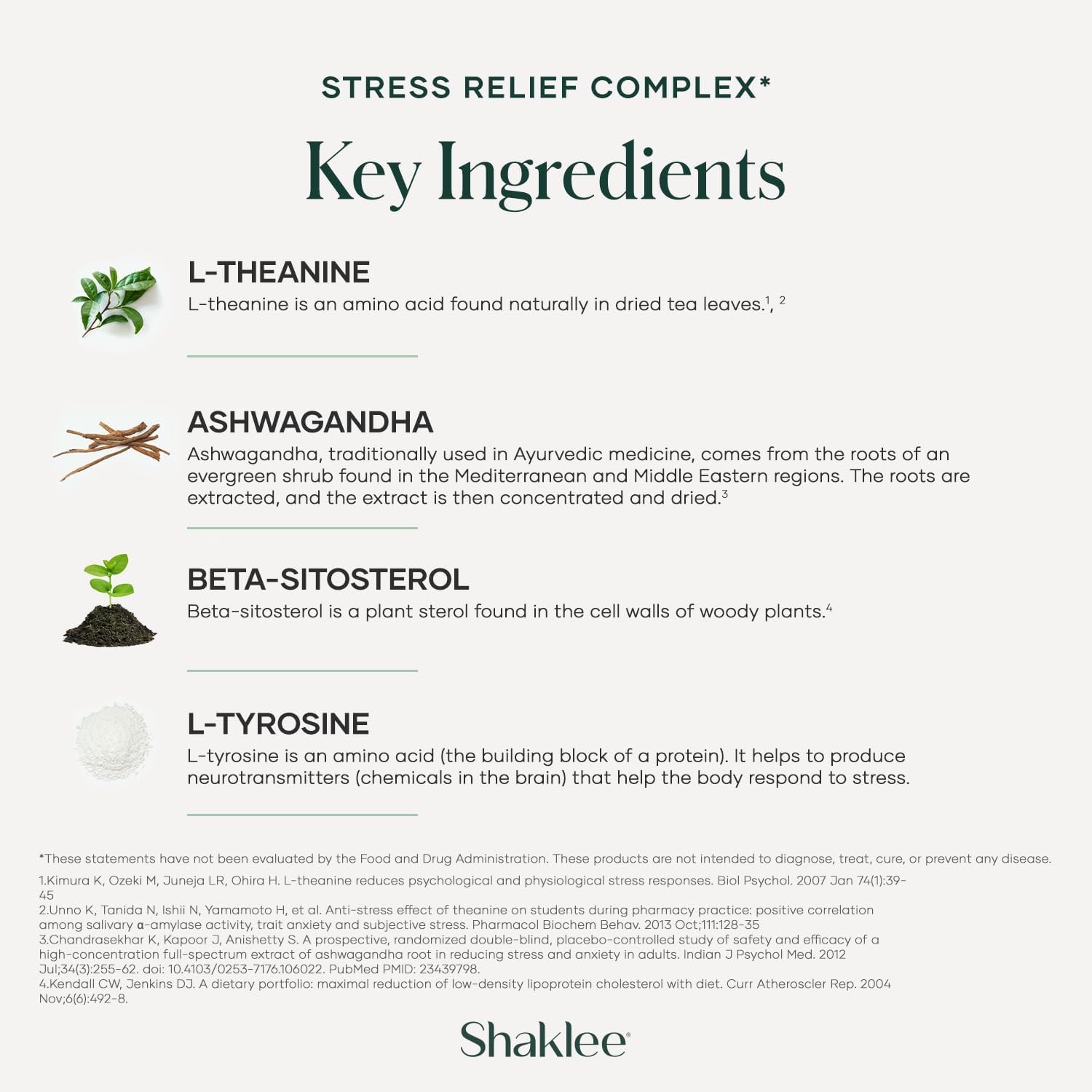 Shaklee Stress Relief Complex – Mezcla Calmante con L-teanina, Ashwagandha, Beta-sitosterol y L-tirosina – Apoyo para la Relajación sin Somnolencia – 30 Comprimidos