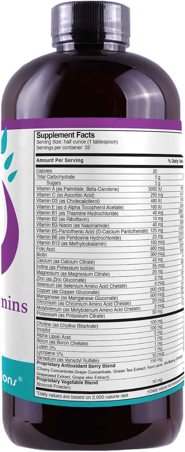 Life Solutions Super Multivitamins and Minerals - Líquido de Alta Potencia - 946 ml