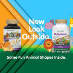 NaturesPlus Animal Parade Gold Multivitamínico Infantil – 120 Comprimidos Masticables Sabor Uva (Pack de 2)