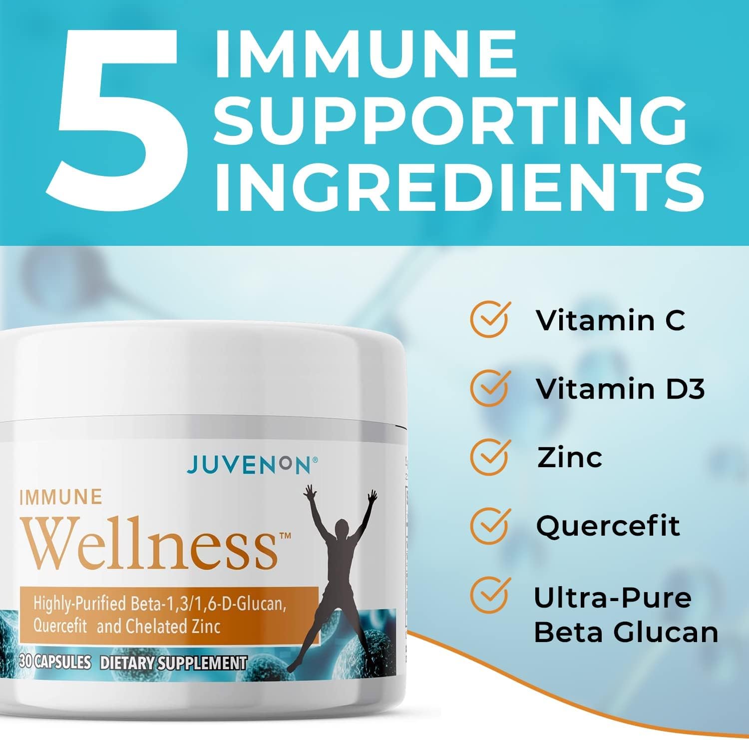 Juvenon Suplemento Defensa Inmunológica con Vitamina C y Zinc, 30 Cápsulas