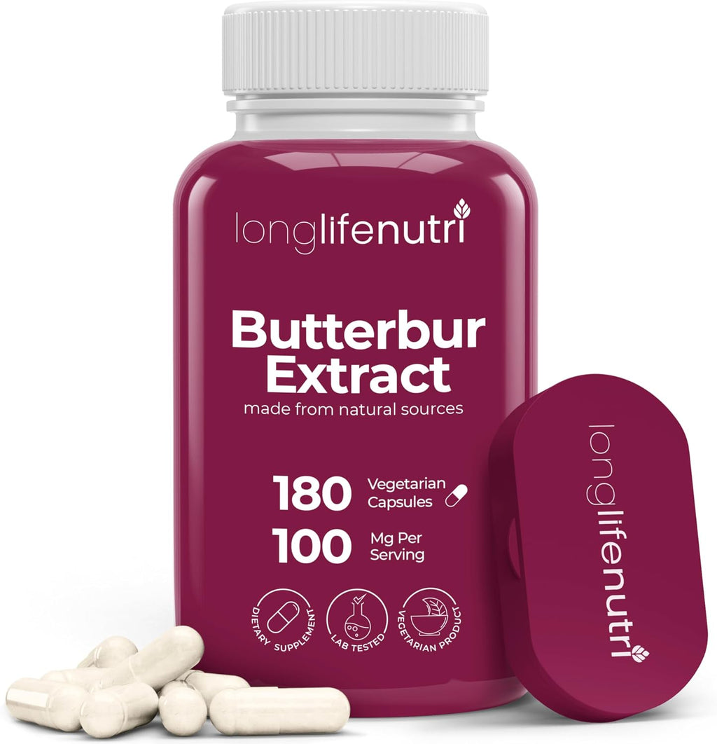 Extracto de Petasites (Butterbur) 100mg - 180 Cápsulas Vegetales - LongLifeNutri