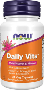 Now Foods Daily Vits con Mezcla de Frutas y Verduras, Luteína y Licopeno, 120 Cápsulas Vegetales