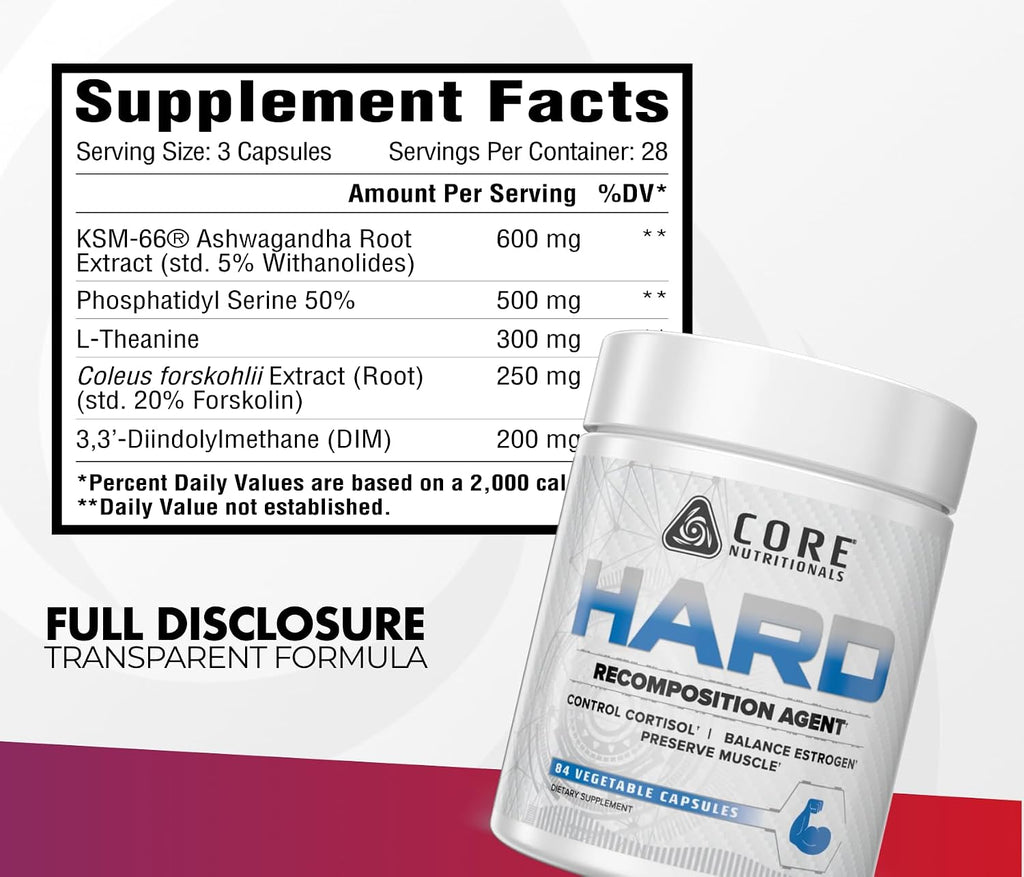 Core Nutritionals Hard – Recomposition and Hardening Agent • 84 Capsules