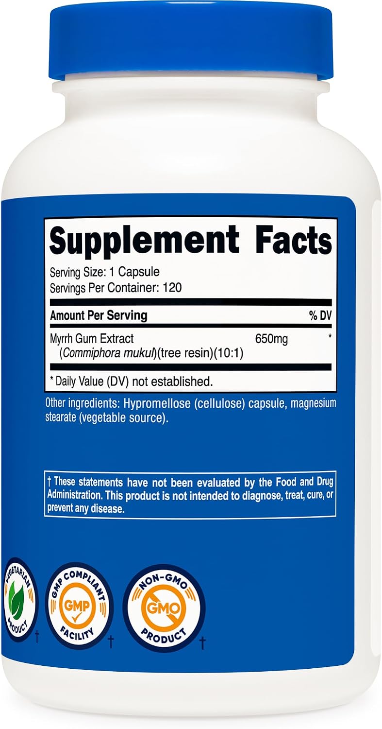 Nutricost Extracto de Mirra - 120 Cápsulas, Sin Gluten, Vegetariano, No-OGM