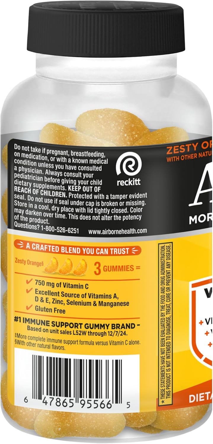 Airborne Immune Support Gummies, Orange Flavor, 42 Count