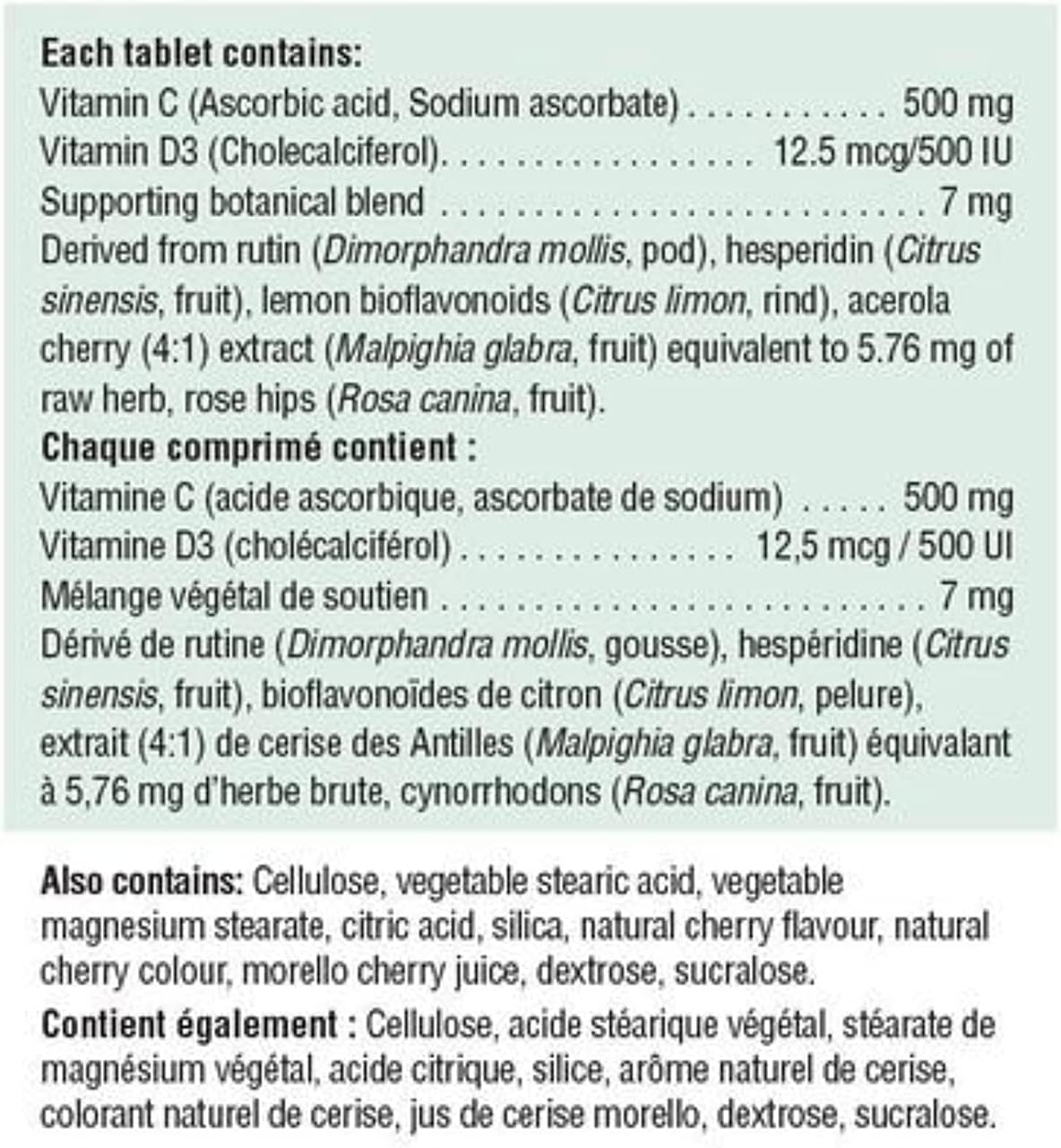 Vitamina C y D 500 mg 75 comprimidos