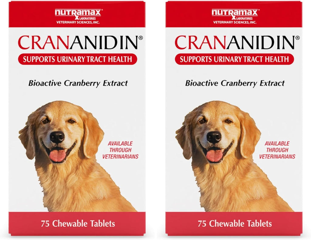 Nutramax Crananidin for Dogs - Cranberry Supplement for Urinary Health - Chewable Tablets, 75 Count