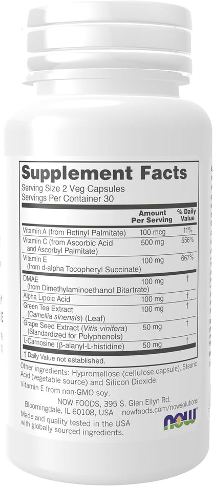 NOW Foods Solutions, Wrinkle Rescue™ – Vitamina C: Contribuye a la formación normal de colágeno para la función – Image 2