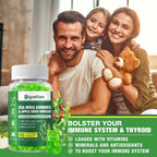 Riyuetian Gominolas de Musgo Marino - 60 unidades - Sabor Natural a Manzana - Suplemento de Sea Moss con Bladderwrack y Raíz de Bardana - Vegano y No GMO