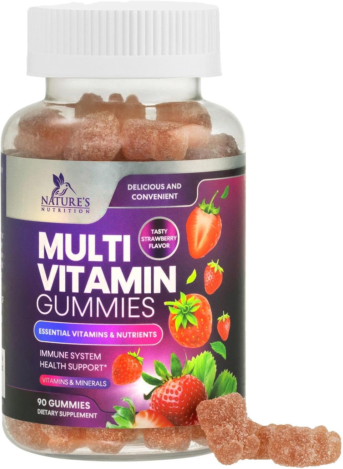 Multivitamínico en Gominolas para Adultos - Vitaminas A, C, D, B12 y Zinc - 90 Gominolas