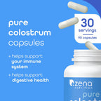 Zena Nutrition Pure Colostrum Capsules – Calostro Bovino Puro en Cápsulas, 1500mg