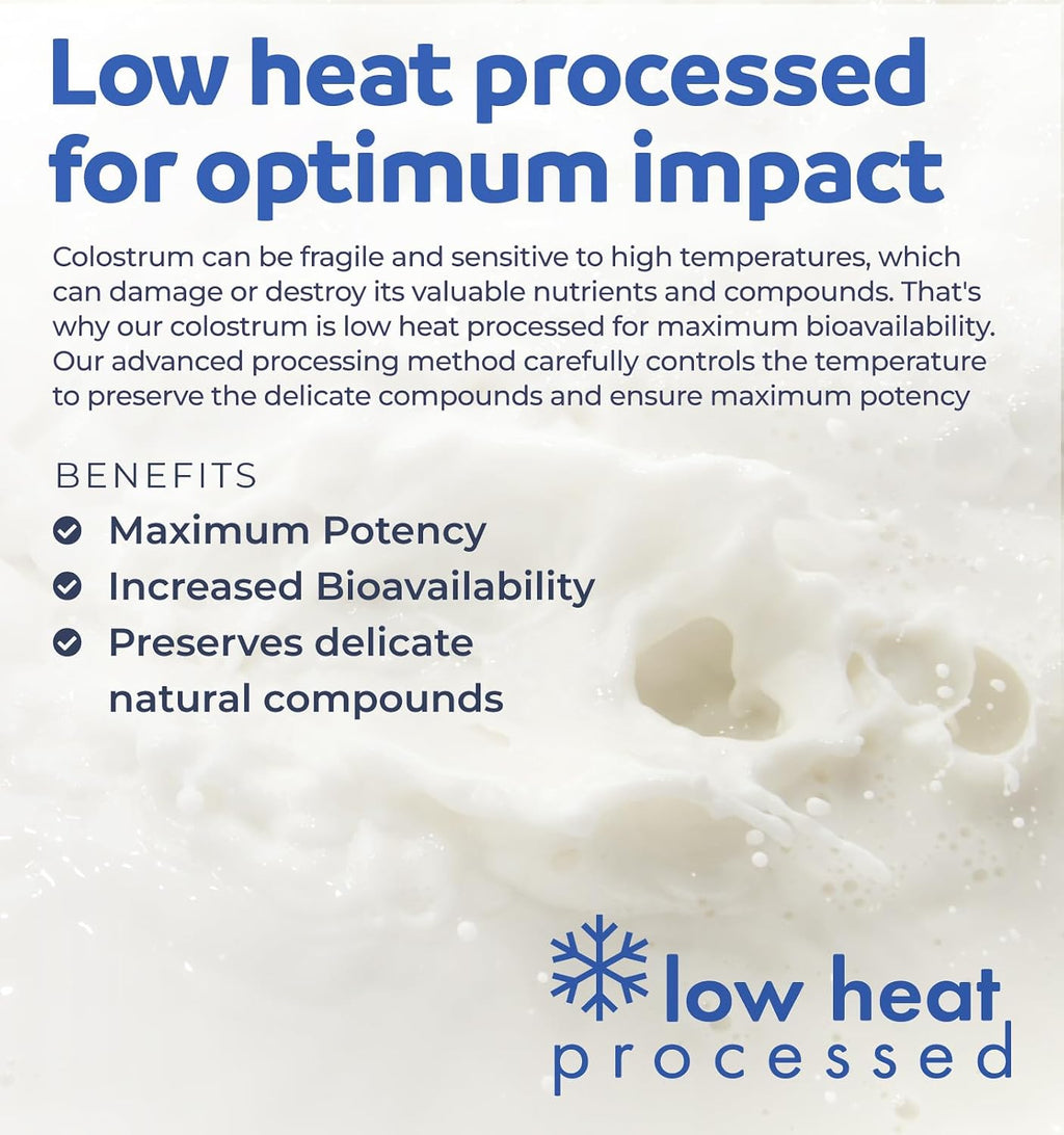 Calostro Bovino para Mujeres - 1000mg por Dosis con 30% IgG - Procesado a Baja Temperatura - 120 Cápsulas