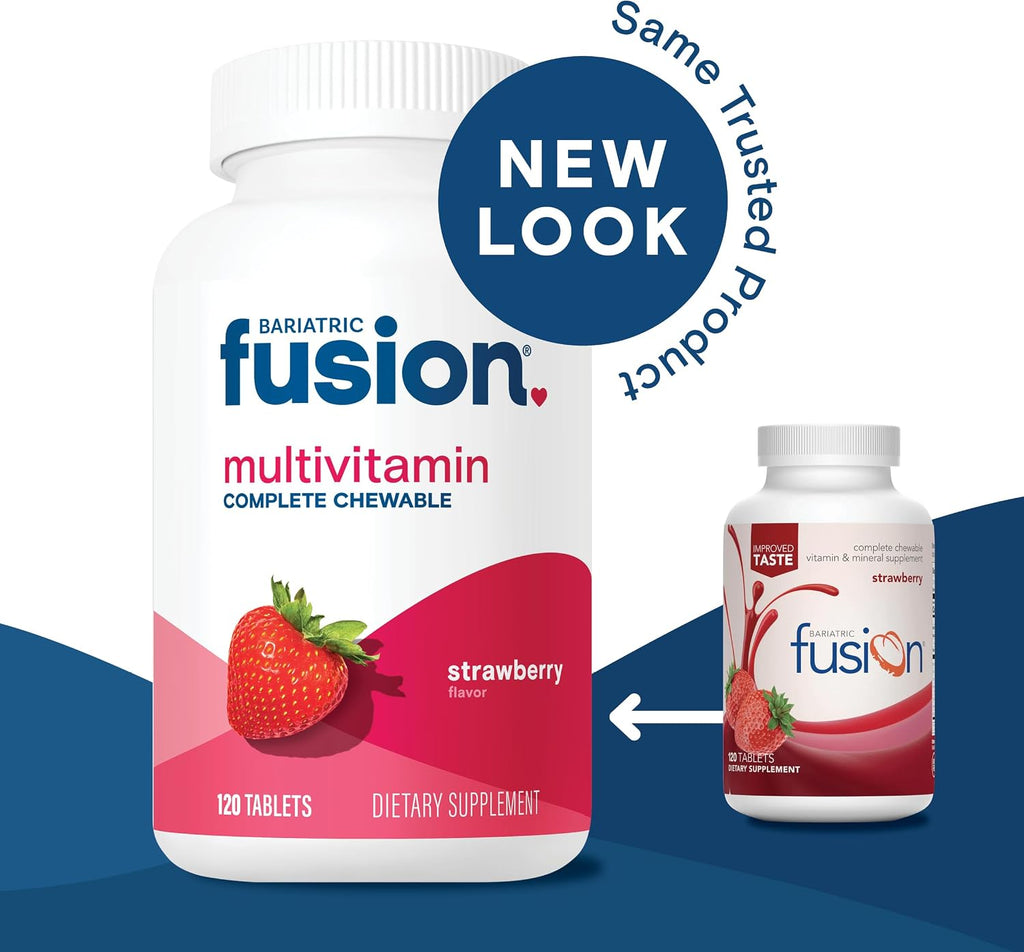 Bariatric Fusion Multivitamínico Bariátrico con Hierro Completo Masticable - Sabor Fresa - 120 Comprimidos
