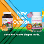 NaturesPlus Animal Parade Multivitamin Chews for Children, Watermelon - 180 Animal Shaped Tablets - Vegan, Gluten Free