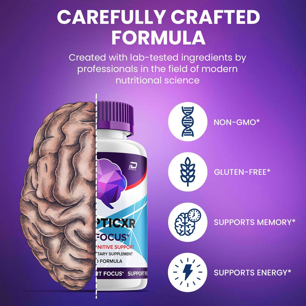 SynapticXR Brain Supplement Capsules – Fórmula Máxima Fuerza Natural para Concentración (3 Paquetes – 180 Cápsulas)