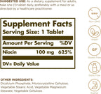 Solgar Niacin (Vitamina B3) 100 mg - 100 Tablets - Supports Energy Metabolism - Non-GMO, Vegan, Gluten-Free, Dairy-Free, Kosher