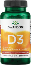 Swanson Vitamina D3 (Colecalciferol) 2000 IU, 250 Cápsulas