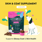 Happy Go Healthy Suplemento para Piel y Pelaje para Perros | Con Omega-3 y Probióticos | 21 porciones