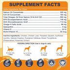 Aceite de pescado omega 3 para perros, aceite de salmón con EPA y DHA - 120 chews - DRFOSTER