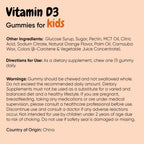 maxmedix Kids Vitamin D3 1000IU | 120 Gominolas de Vitamina D para Niños | Sabor Naranja Natural | Bajo en Azúcar | Sin Gluten | 4 Meses de Suministro