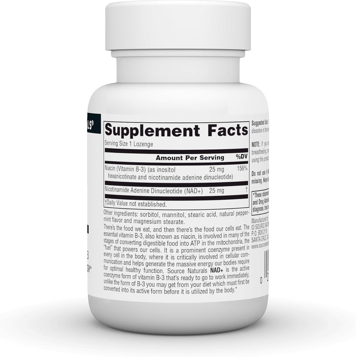 Source Naturals NAD+ Coenzimado B-3, 25 mg – – Contribuye al funcionamiento normal del sistema nervioso. – Image 2