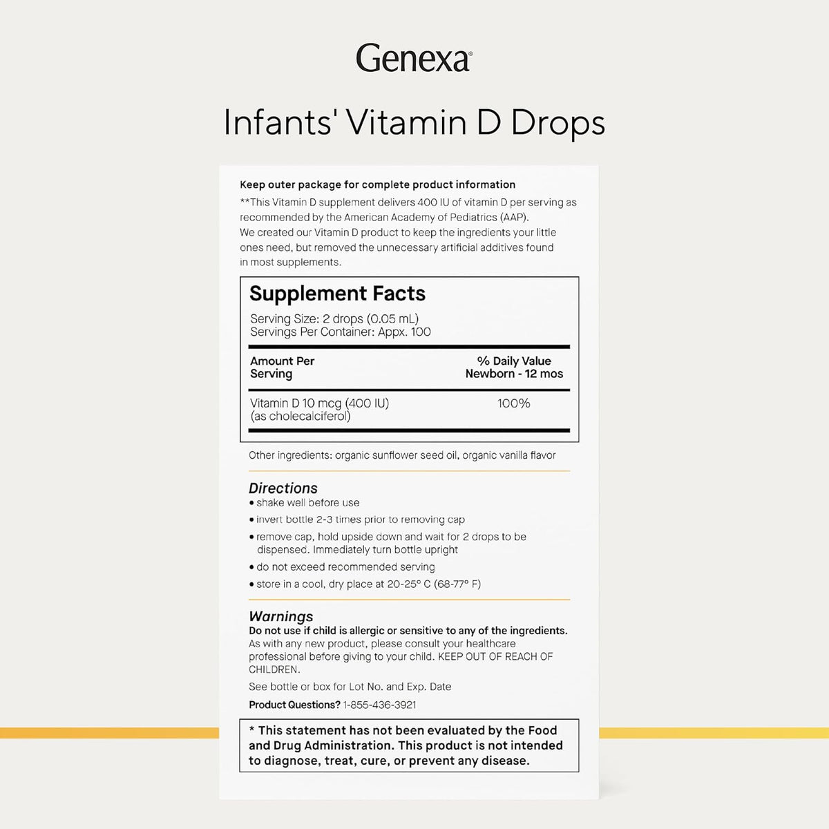 Genexa Vitamina D3 Líquida para Bebés - – Ingredientes: Opta por productos con ingredientes limpios y sin aditivos – Image 7