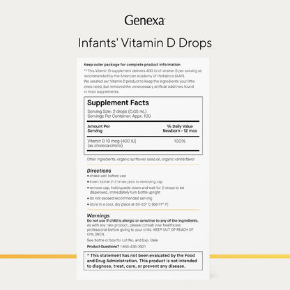 Genexa Vitamina D3 Líquida para Bebés - – Ingredientes: Opta por productos con ingredientes limpios y sin aditivos – Image 7