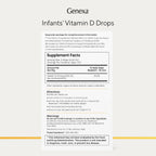 Genexa Gotas de Vitamina D3 para Bebés, Orgánicas, Sabor Vainilla, 90 Dosis