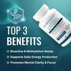 Approved Science Methylated B Complex – Complejo B Metilado Bioactivo con Folato (5-MTHF), Vitamina B12 Metilada, P5P – Apoyo a la Metilación – Colina, Betaína – 60 Cápsulas