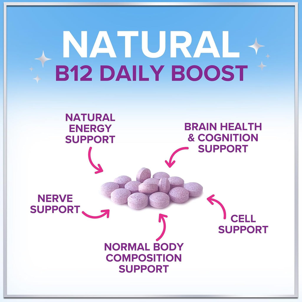 Vitamina B12 1000 mcg por Ración Comprimibles Masticables - Metilcobalamina - 60 Comprimidos